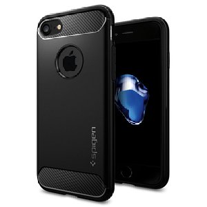 【Spigen】 iPhone7 ケース, [ 米軍MIL規格取得 落下 衝撃 吸収 ] ラギッド・アーマー アイフォン 7 用 耐衝撃カバー (iPhone7, ブラック)