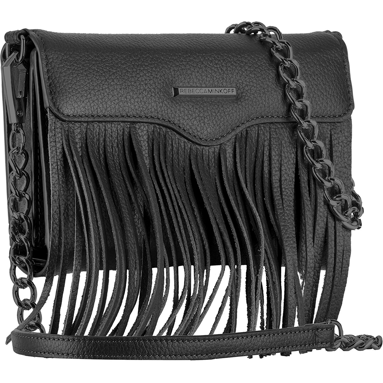iPhone8/iPhone8 Plus/iPhone7/7 Plus対応 日本正規品 REBECCA MINKOFF × Case-Mate Crossbody with Fringe Black 5インチ スマホ 汎用 レベッカミンコフ ブラック クロスボディ ウィズ フリンジ CM032873