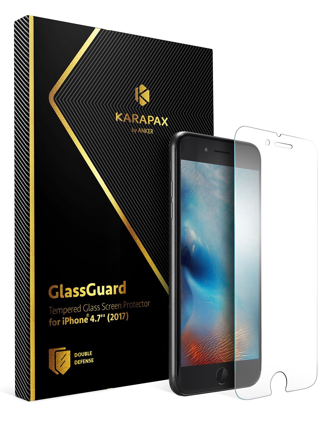 Anker KARAPAX GlassGuard iPhone 8用 強化ガラス液晶保護フィルム【3D Touch対応 / 硬度9H / 飛散防止】