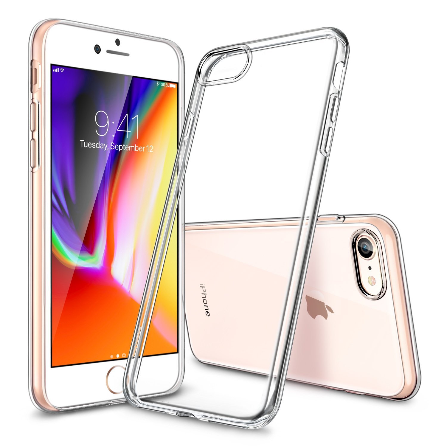 iPhone8 2017 ケース クリア ESR iPhone7 カバー ソフトTPU [衝撃吸収 薄型 超軽量 傷防止 指紋防止 ワイヤレス充電に影響なし] クリスタル 高透明 iPhone8/iPhone7通用保護ケース(ホワイト)