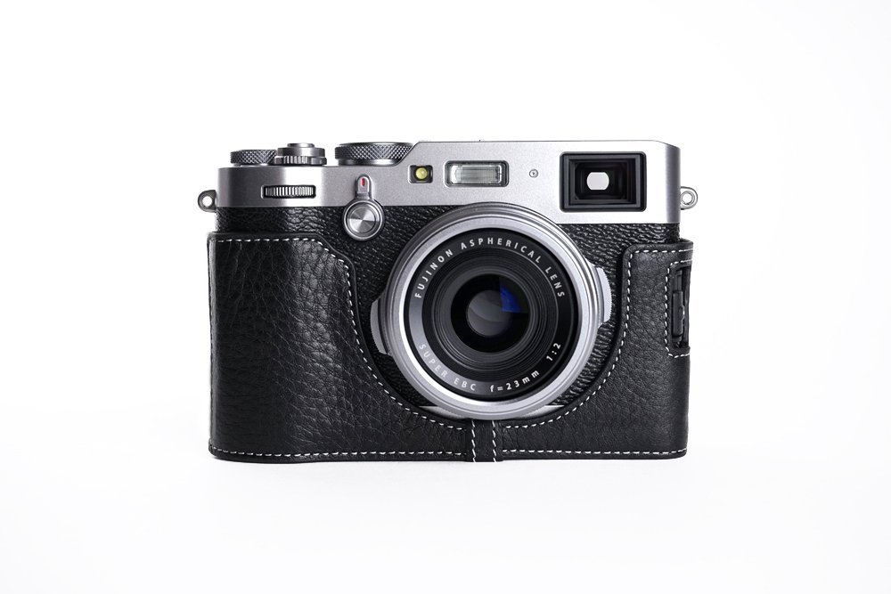 TP Original FUJIFILM X100F 専用 オープナブルタイプ 本革 ボディケース 黒色(底面開閉)