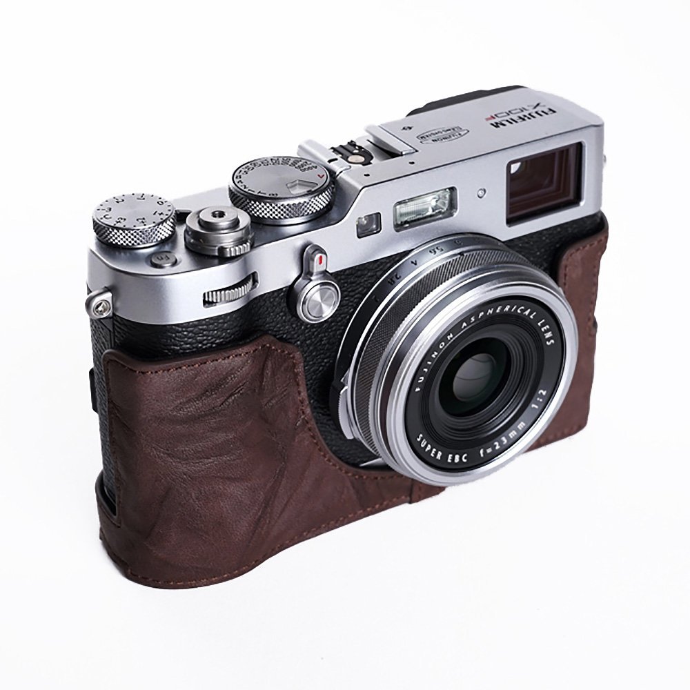 TP Original FUJIFILM X100F用 ボディーハーフケース ダークブラウン
